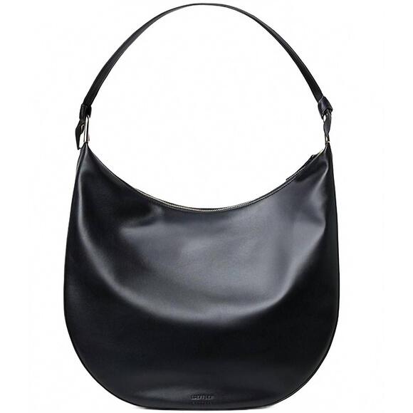 NEW LOEFFLER RANDALL women's morgan leather hobo shoulder bag in black & gold